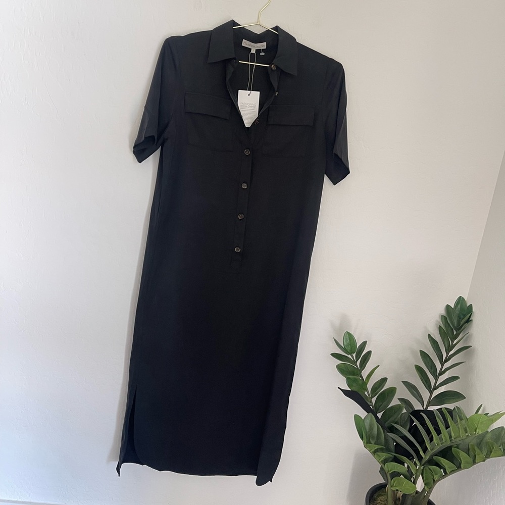 THE CAUSE COLLECTION Button Down Shirt Midi Tencel Dress Sz Small NWT